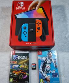 NINTENDO SWITCH OLED NUOVA MAI USATA + GIOCHI