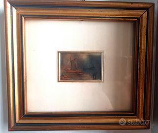 quadretto cromolitografia d'arte su foglia d'oro