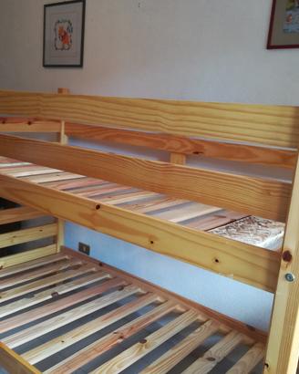 Letto a castello in pino massello