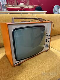 TV vintage space age anni 70 Theletron 17" arancio