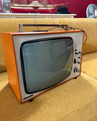 TV vintage space age anni 70 Theletron 17" arancio