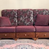 Divano 3 posti in legno