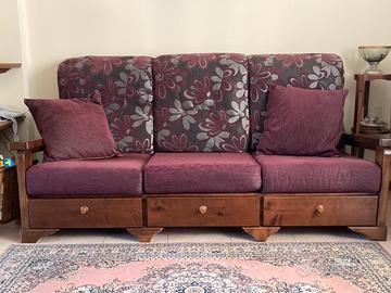 Divano 3 posti in legno