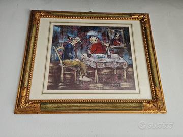 Quadro Dipinto ad Olio Scena di Osteria