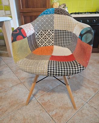 Poltrona patchwork multicolore
