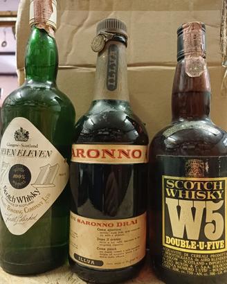 Lotto 3 Bottiglie Liquore Amaro e Whisky 