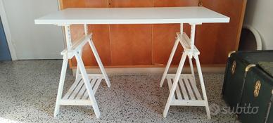 Tavolo su cavalletti IKEA – bianco – 75 × 150 cm –