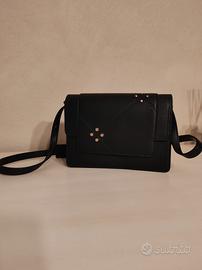 Borsa Borbonese tracolla Cross Over in pelle nera