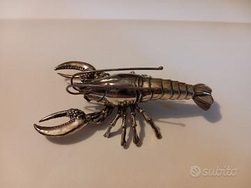 Astice in miniatura in argento massiccio 800