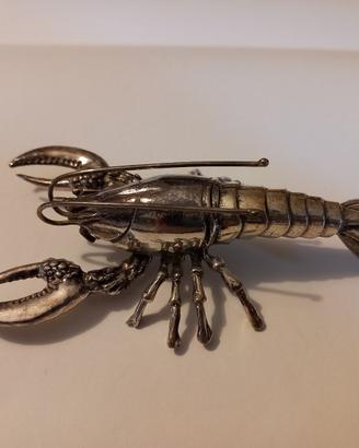 Astice in miniatura in argento massiccio 800