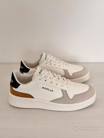Sneakers Replay University - offwhite/brown