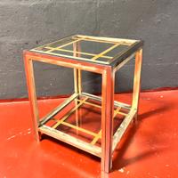 Romeo Rega (attr) tavolino acciaio ottone vintage