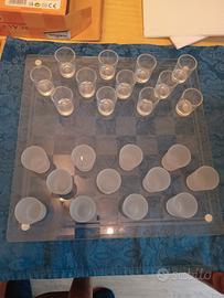 Scacchiera vetro bicchieri