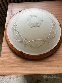 Plafoniera in noce come nuove diametro 55  e 45