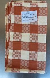 Tovaglia vintage puro cotone scacchi rosso(16)