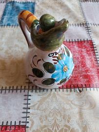 Oliera Ceramica Vintage Dipinta A Mano Con Tappo