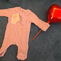 Tutina in costina neonata viola lavanda 