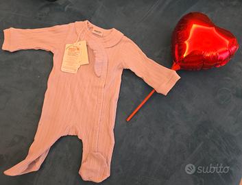 Tutina in costina neonata viola lavanda 