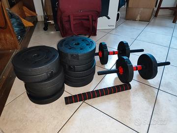 Set manubri componibili e bilanciere 40 kg