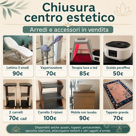 Arredi e attrezzature centro estetico – chiusura