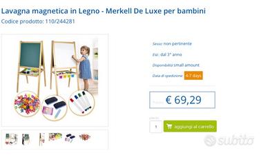 Lavagna cavalletto in Legno De Luxe per bambini