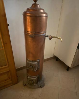 SCALDABAGNO A LEGNA IN RAME ANTICO - Pezzo da Coll