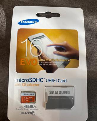 Scheda micro sd samsung evo 16 gb nuova