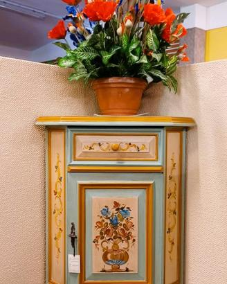 Angoliera in legno TRENTINA - Decorata a mano