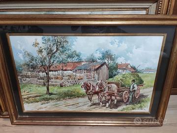 Quadro - acquerello 100x60 " Il ritorno" Mairani