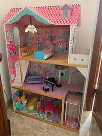 Casa delle bambole  in legno  h 121 cm