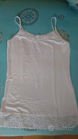 Canottiera con pizzo