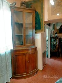 angoliera antica in legno di noce 