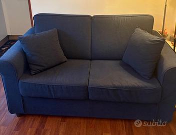 Divano letto 2 posti blu – letto mai usato