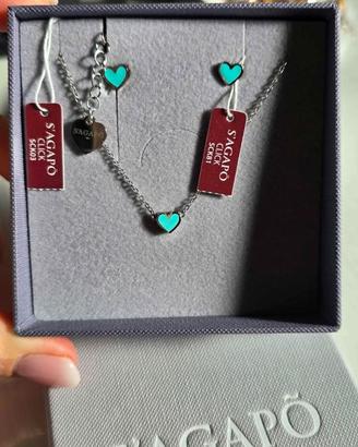 Parure nuova con etichetta no argento orecchini gg