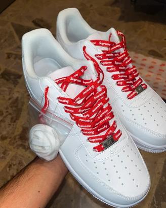 Supreme x Nike Air Force 1 Bianche, Taglia 46