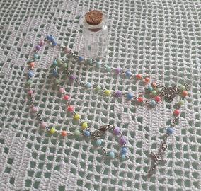 Rosario Collana In barattolino di vetro multicolor