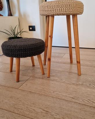 Sgabelli Shabby chic  con rivestimento Tricor