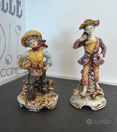 Lotto 2 statuine vintage ceramica Capodimonte