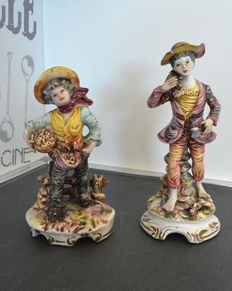 Lotto 2 statuine vintage ceramica Capodimonte