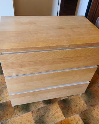 Cassettiera MALM ikea color rovere