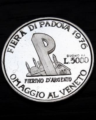 ARGENTO Buono 5000 lire Fiera PADOVA 1976 _LEGGI
