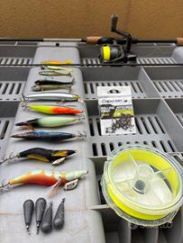 Canna da pesca Eging + accessori