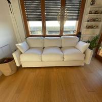 2 Divani - Divani 3 posti Bianco 100X210 con ruote