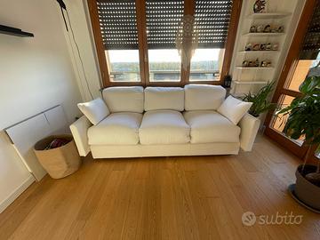 2 Divani - Divani 3 posti Bianco 100X210 con ruote