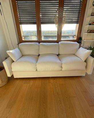 2 Divani - Divani 3 posti Bianco 100X210 con ruote