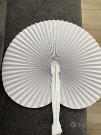 50 ventagli bianchi di carta nuovi per eventi