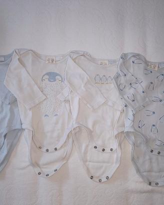 Lotto 4 body manica lunga 6-9 mesi