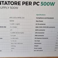 Alimentatore per pc 500W