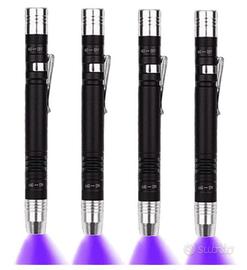 4 pz Torcia UV LED penna Ultravioletti Luce IPX4