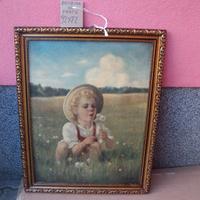 quadro depoca bambina in prato